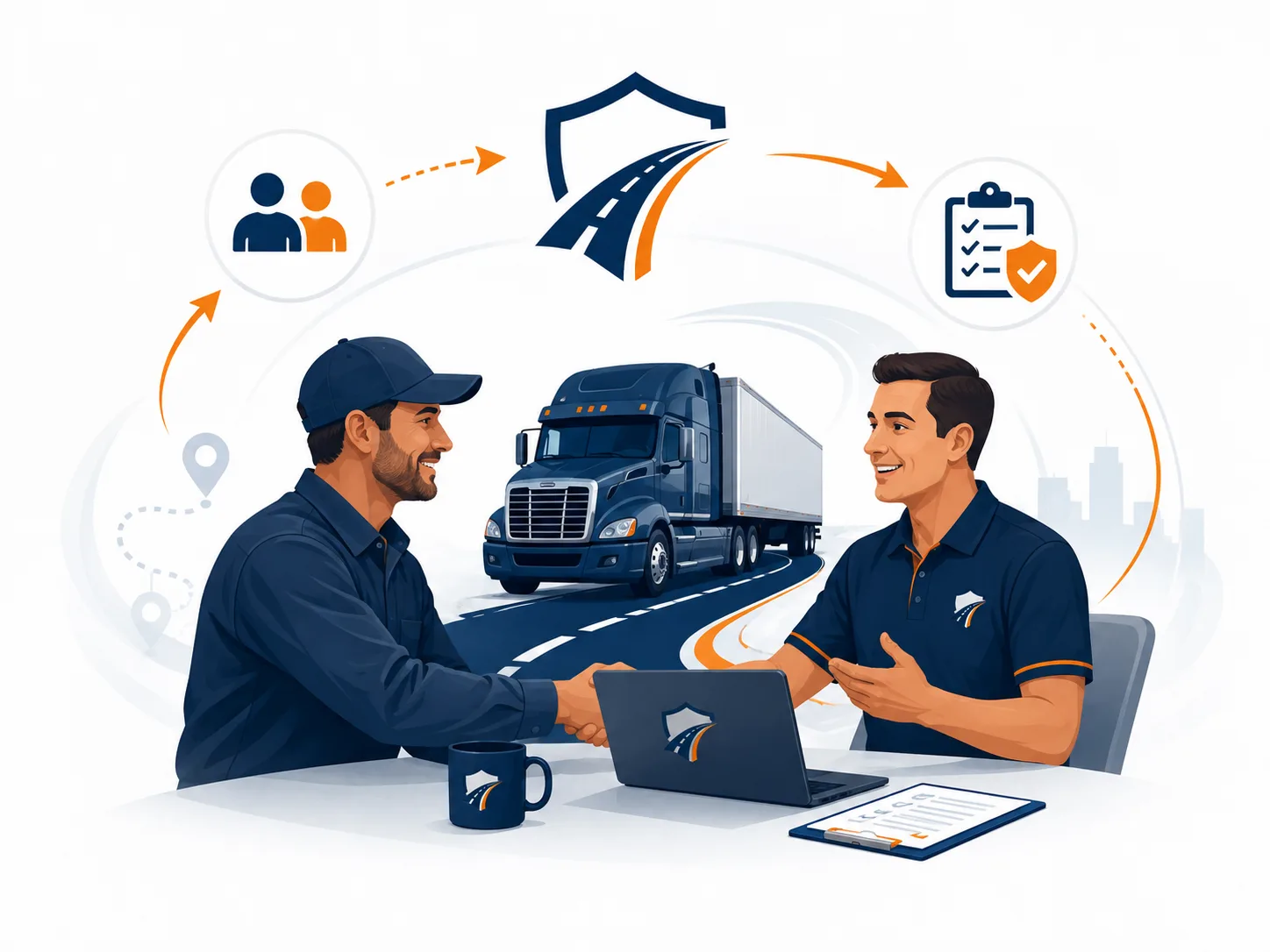 Owner-operator meeting with a KeepCDL referral partner